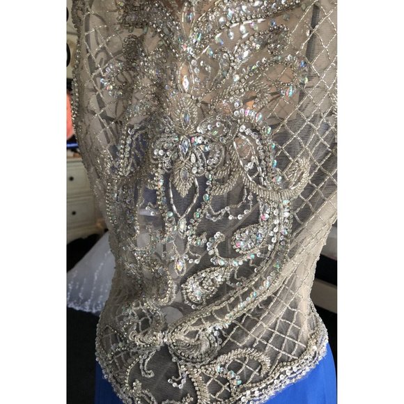 Cinderella Divine PROM EVENING BALL GOWN DRESS  Royal BLUE Sequin Sz 6 - Picture 7 of 13
